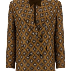 Tie-print blazer