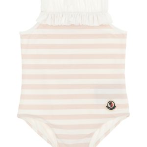 Striped one-piece swimsuit
