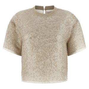 'Dazzling Cascade Embroidery' T-shirt