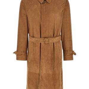 Suede trench coat