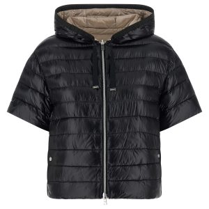 Reversible short-sleeved down jacket
