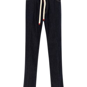 Crinkled effect jeans