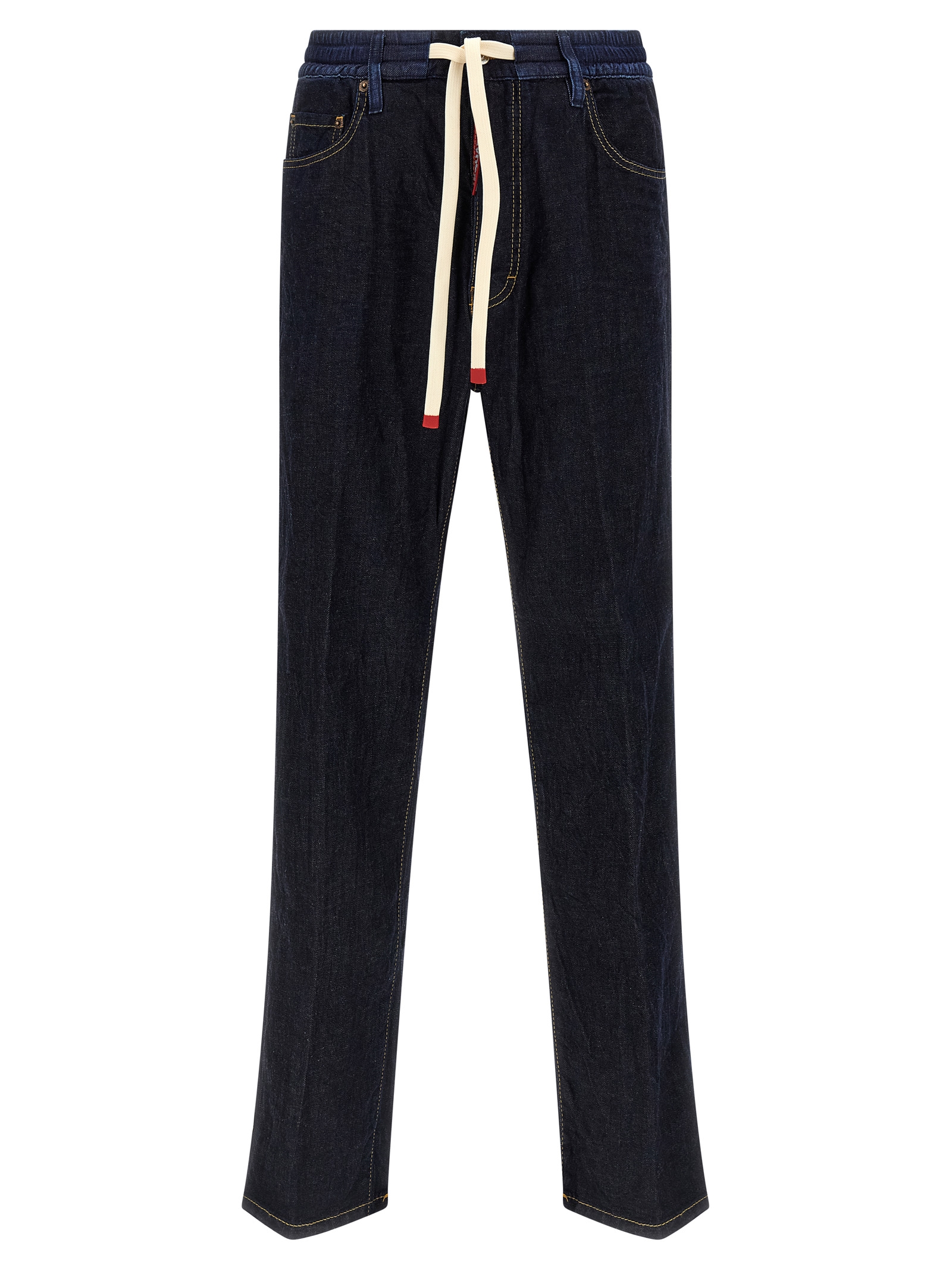 Crinkled effect jeans