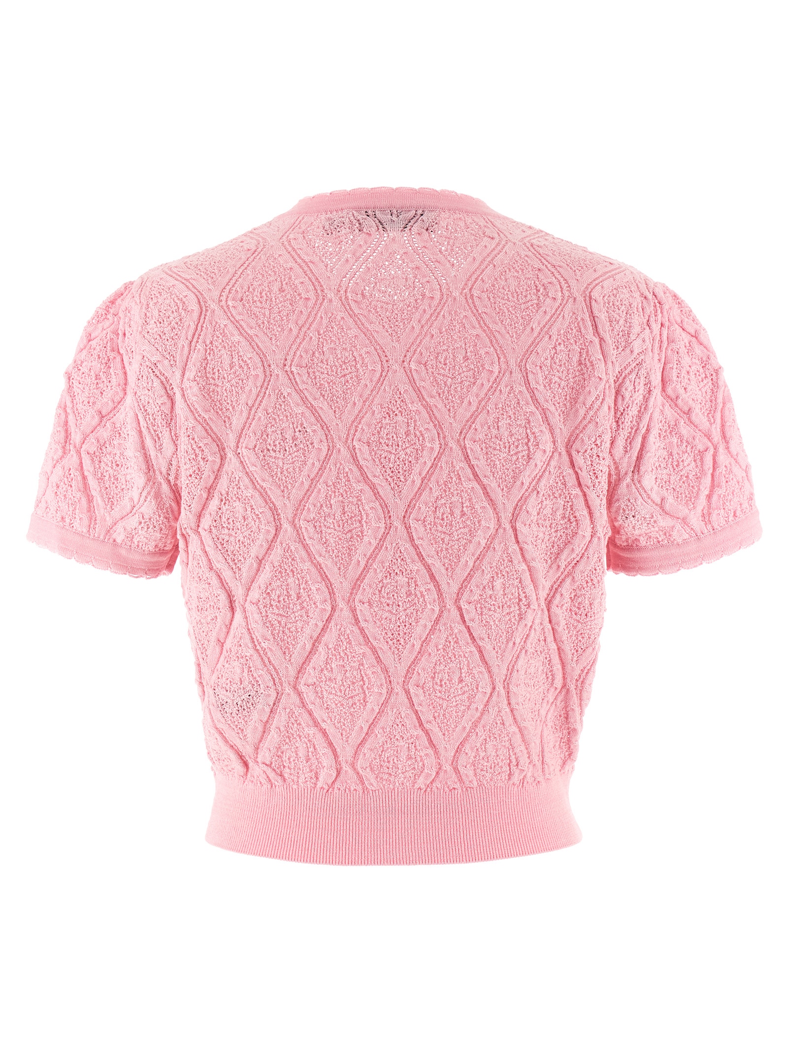 'Pink pointelle knit' top - immagine 2