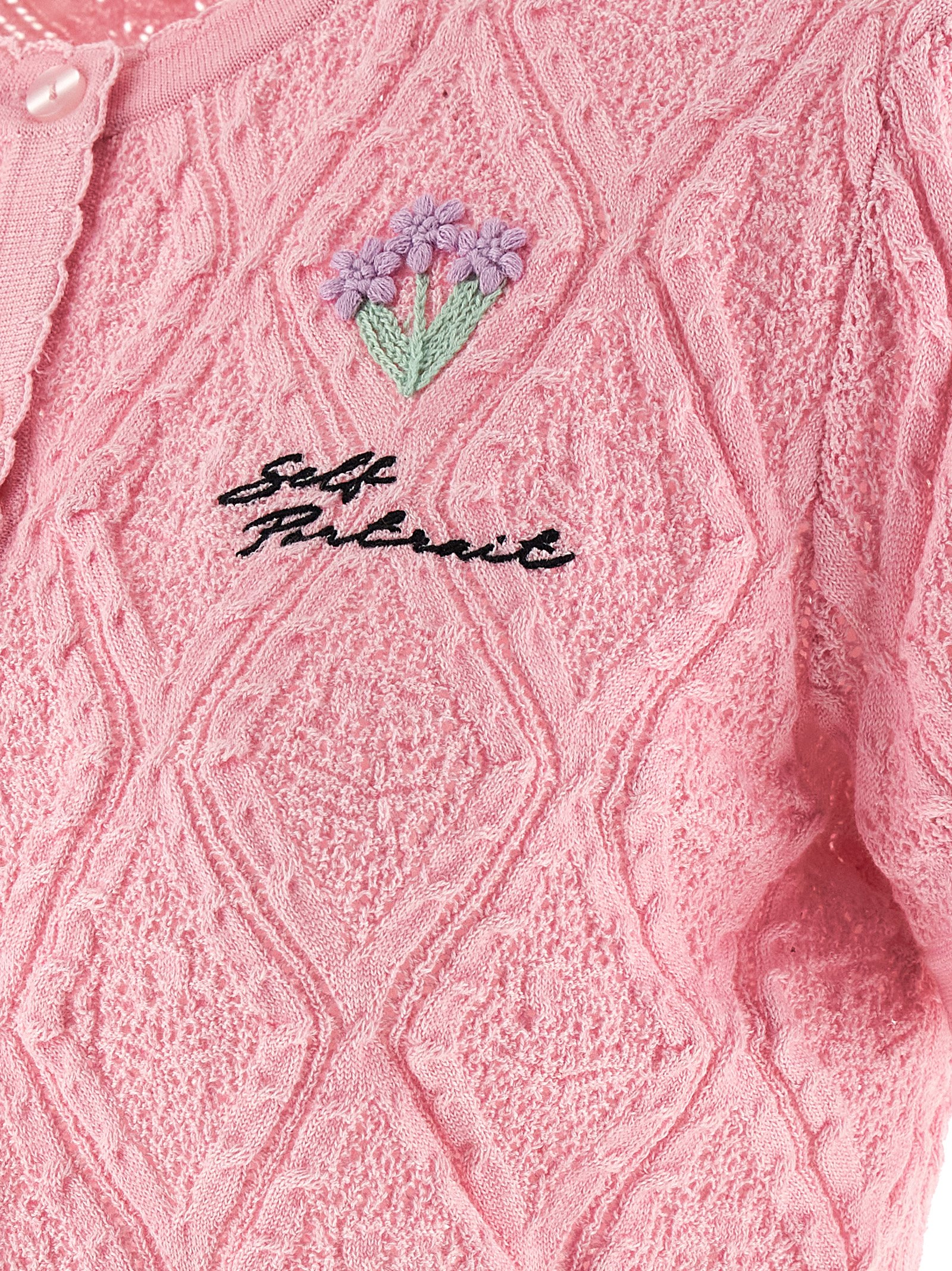 'Pink pointelle knit' top - immagine 4