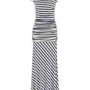 'Navy Stripe Jersey Maxi' dress