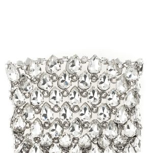 'Silver Crystal Chainmail Mini' clutch