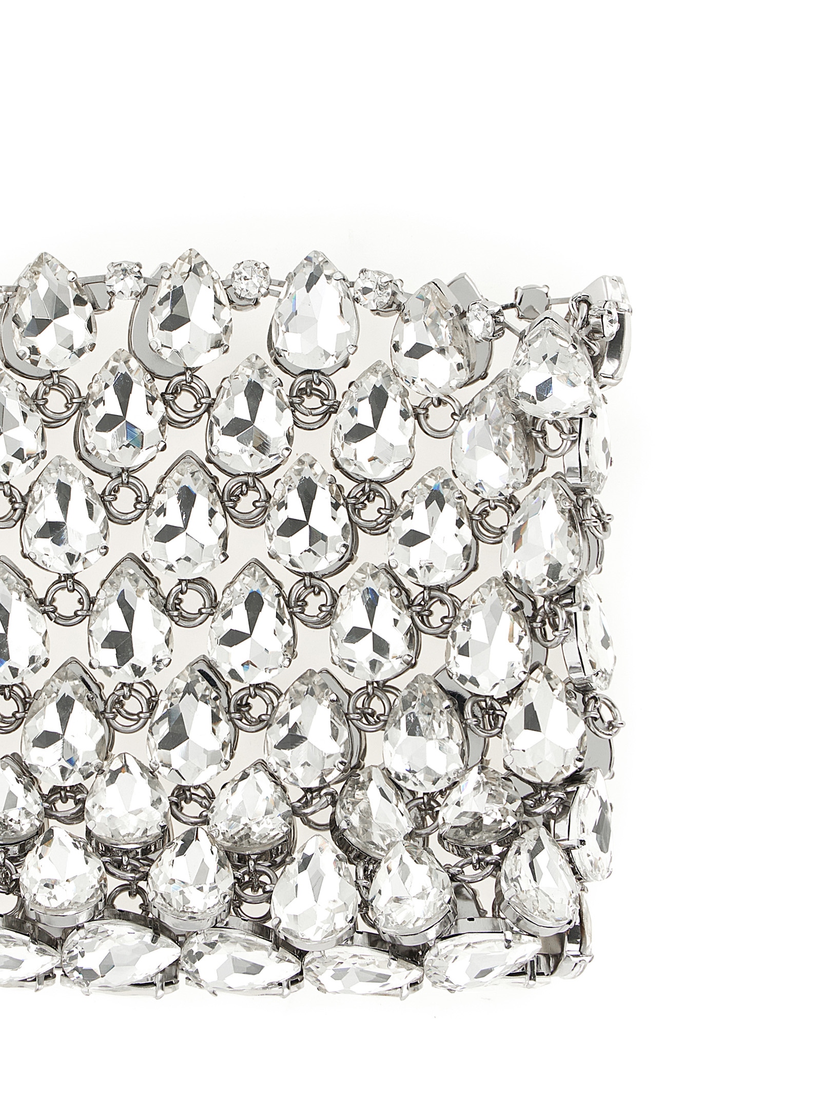 'Silver Crystal Chainmail Mini' clutch - immagine 3