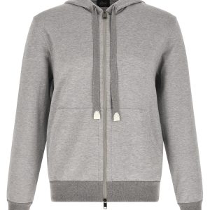 Piquet cotton hoodie