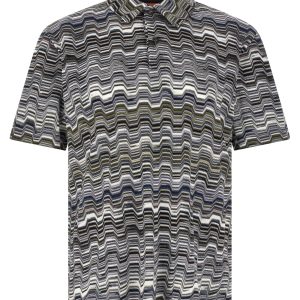 Irregular zigzag polo shirt