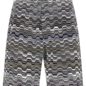 Irregular zigzag bermuda shorts