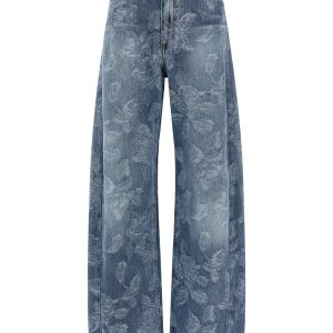 Jacquard flower jeans