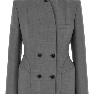 Double-breasted screwed blazer