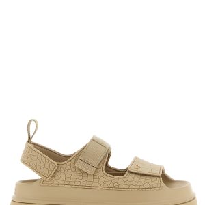 'GoldenGlow Embossed' sandals