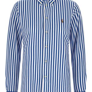 Oxford knit striped shirt