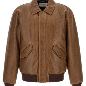 Vintage leather bomber jacket