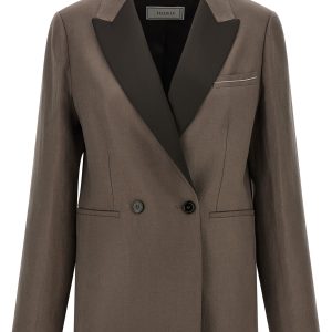 Satin linen blazer