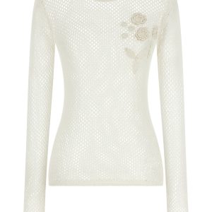 Pointelle cotton sweater