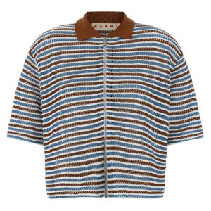 Striped crochet cardigan