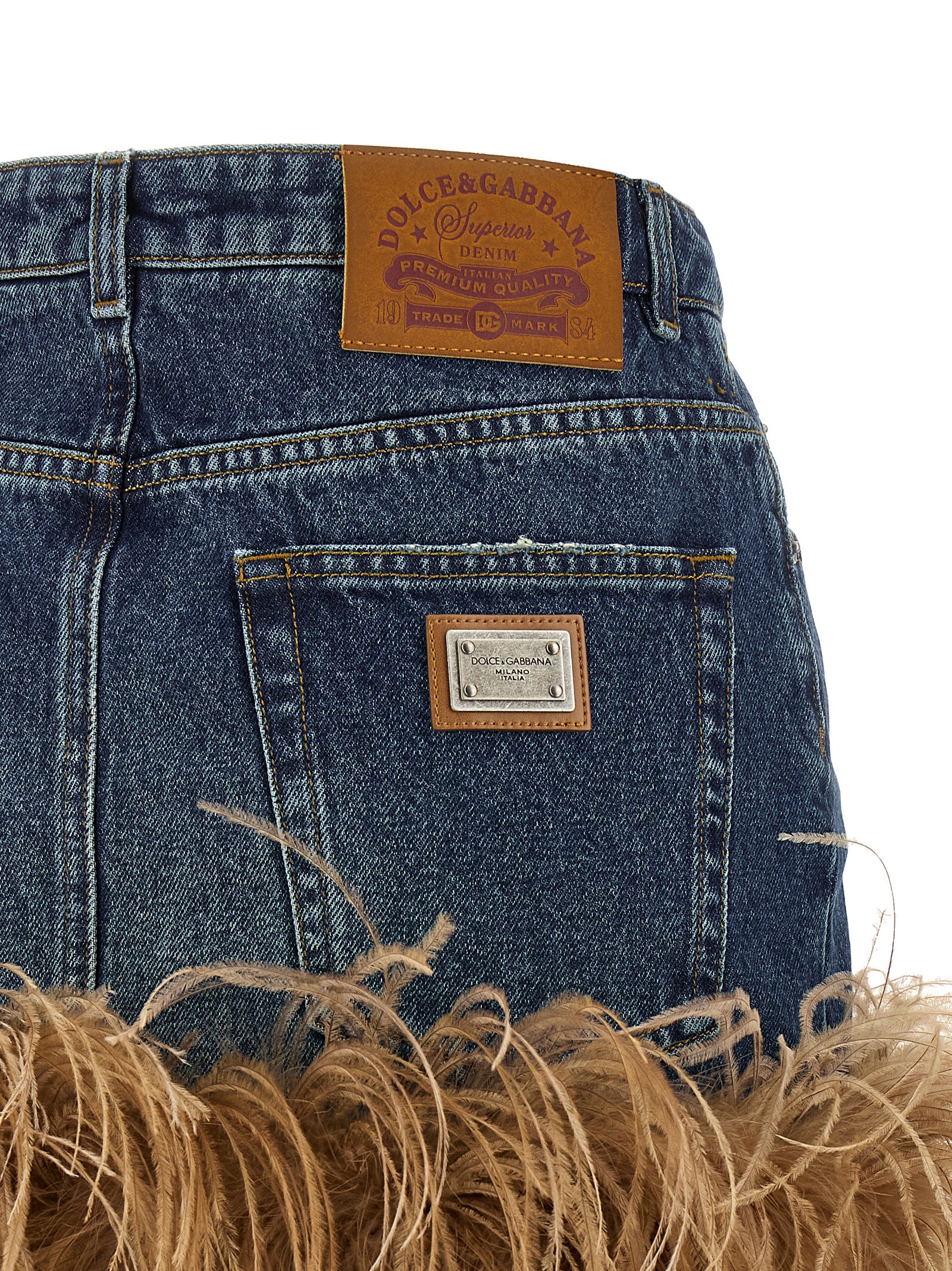 Feather denim skirt - immagine 4