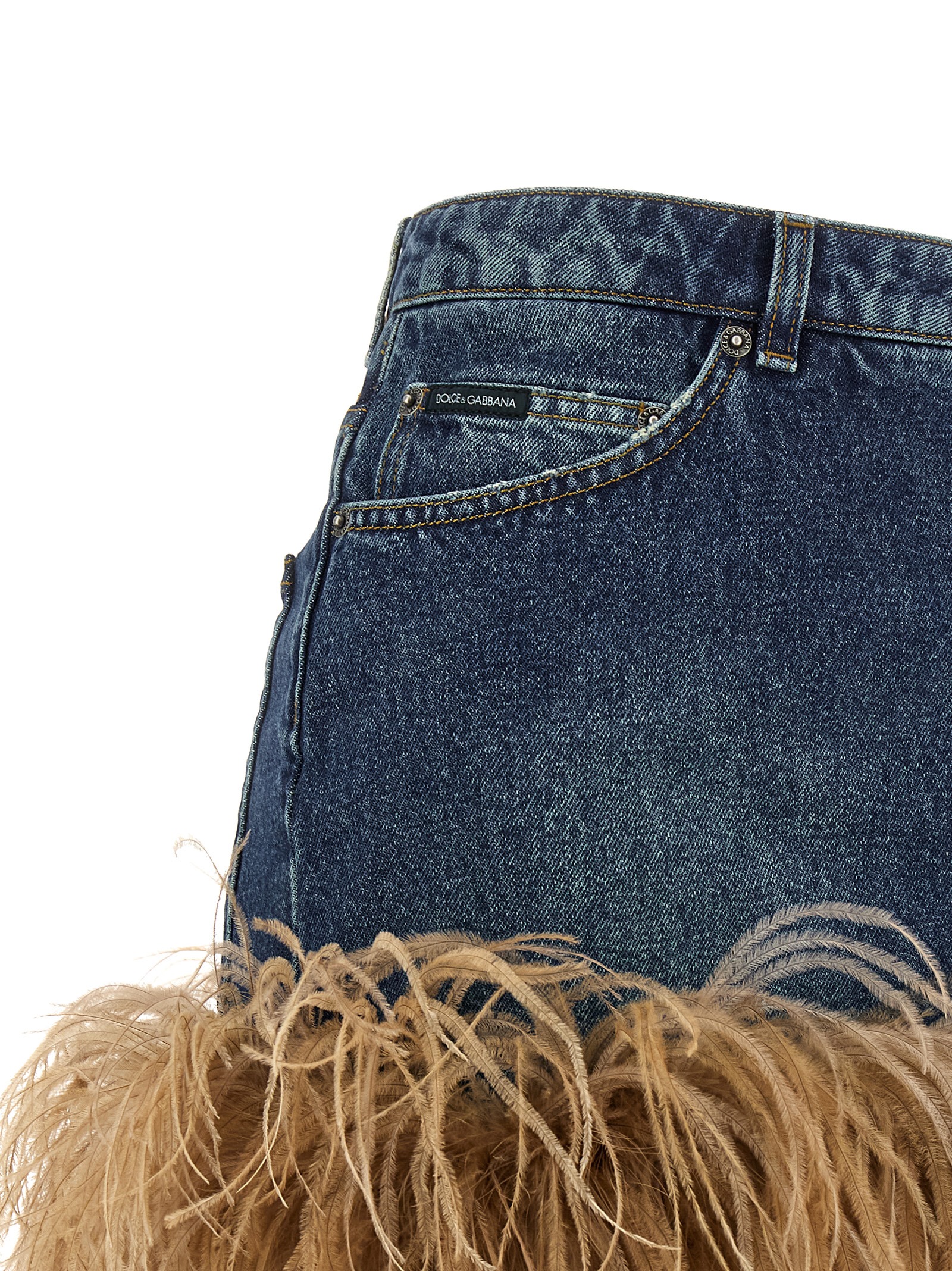 Feather denim skirt - immagine 5