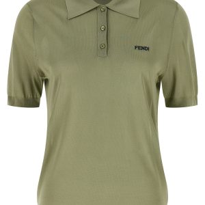 Shiny viscose polo shirt