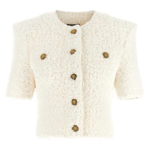 Cardigan tweed plumetis