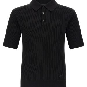Micro-ribbed polo shirt