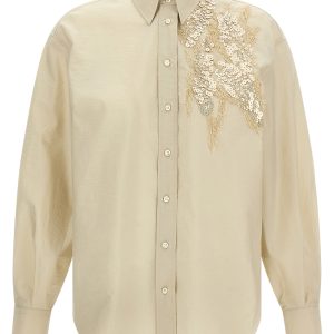 Sequin embroidery shirt