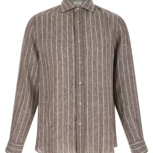 Pinstriped canvas shirt