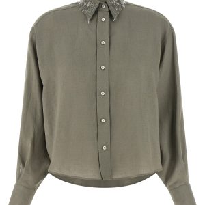 Sequin collar shirt