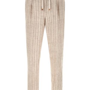 Striped linen trousers