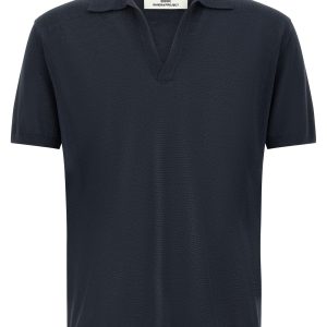 Open collar polo shirt