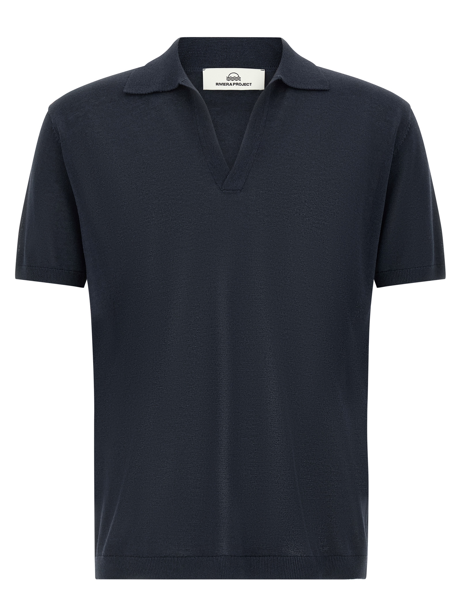 Open collar polo shirt