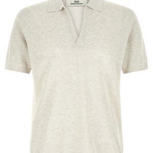 Open collar polo shirt