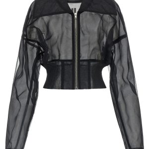 'Dracucollar cropped' bomber jacket
