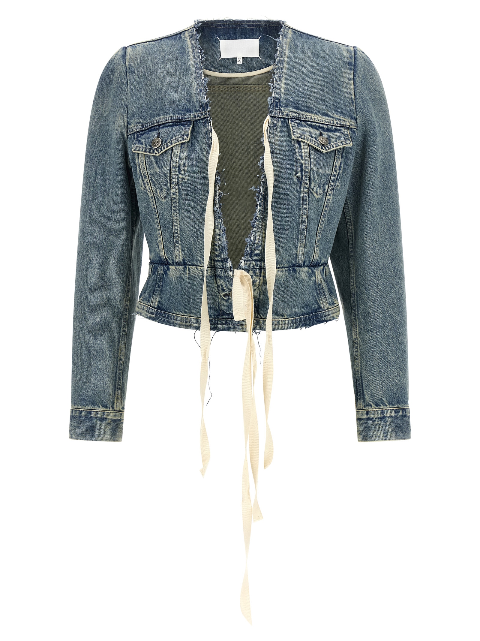 Raw cut hem denim jacket