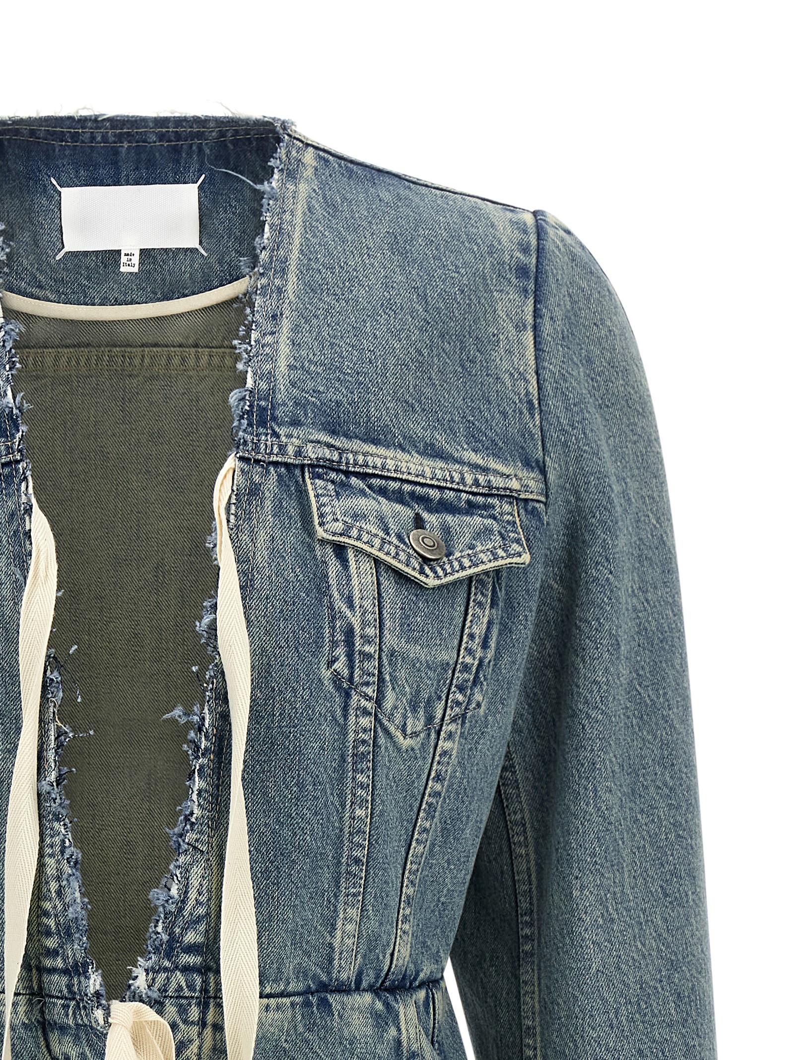 Raw cut hem denim jacket - immagine 3