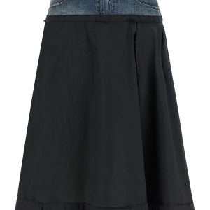 Denim insert skirt