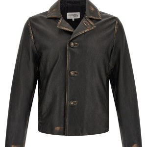 Antiqued leather jacket