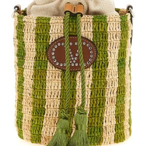 Valentino Garavani raffia small bucket bag